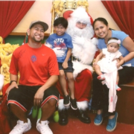 Family photo with Santa Claus at Wafi Mall