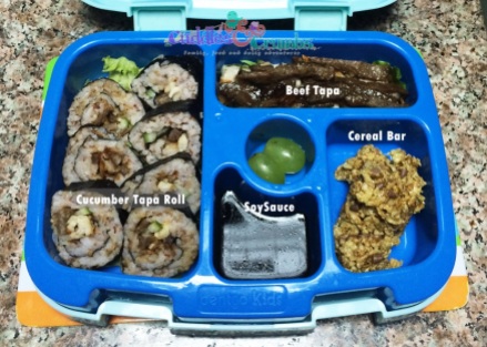 Beef tapa sushi roll inside BentGo Kids box