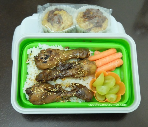 Slow cooked Chicken Drumstick Teriyaki Lunchbox
